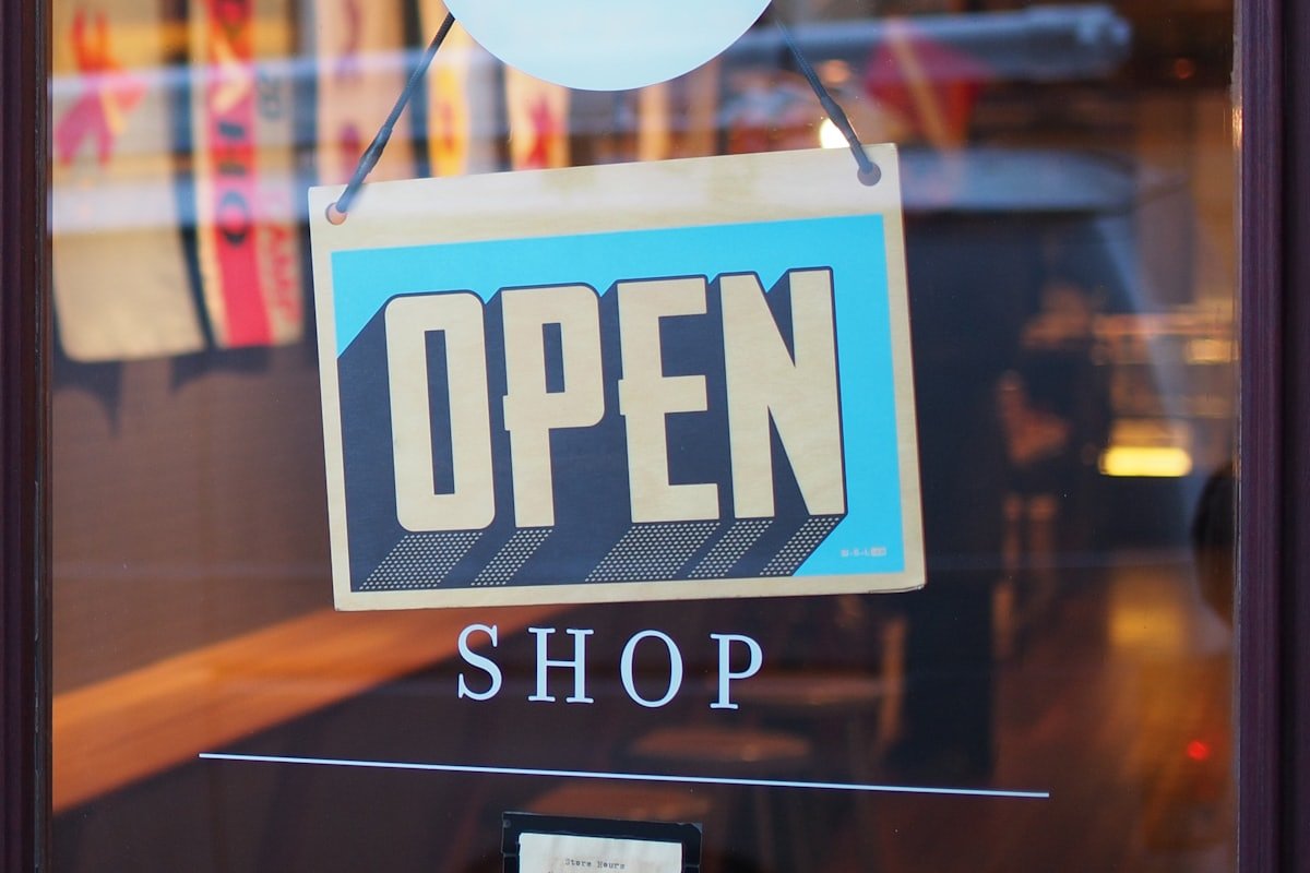 Local shop sign for a local SEO guide
