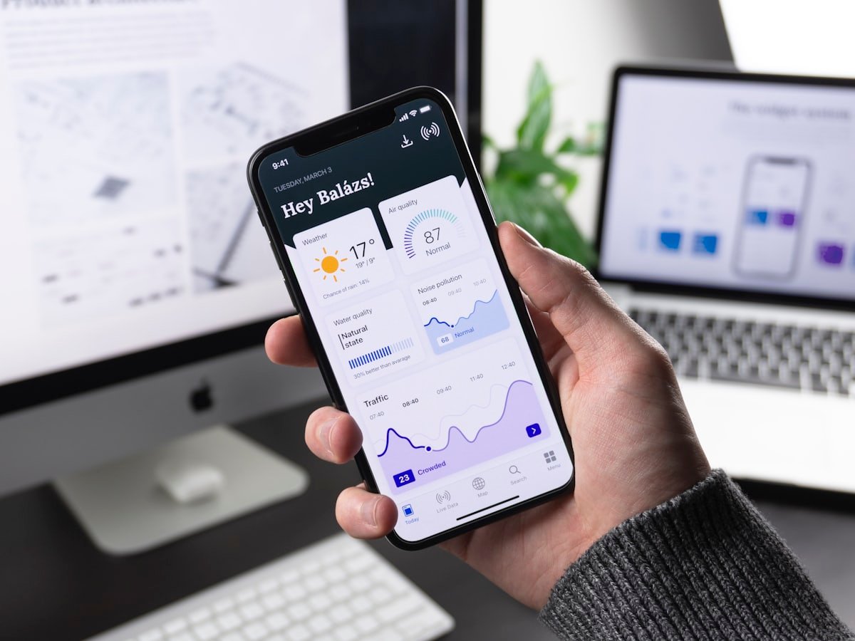 Mobile-first responsive website design on a smartphone